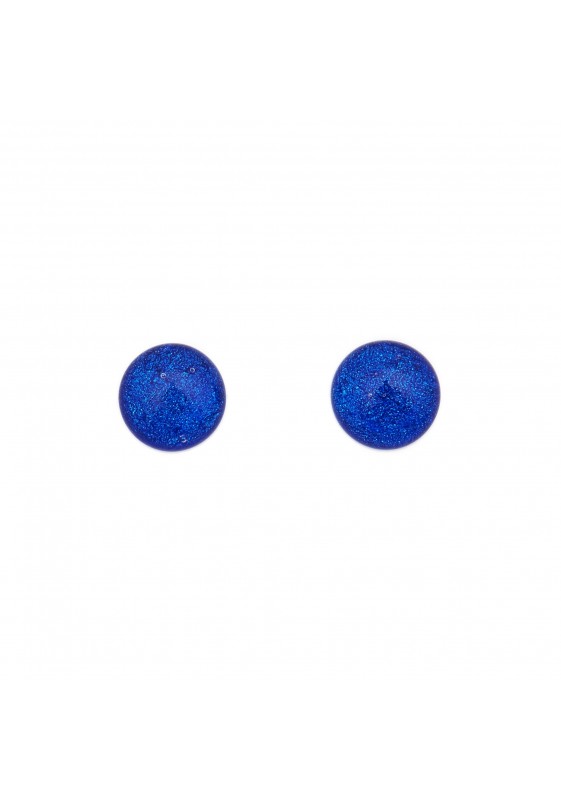 Grande boucle d'oreille dichroïque bleu foncé
