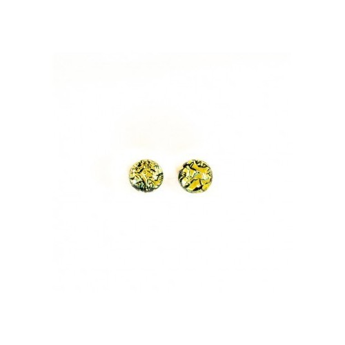 Medium yellow dichroic earring