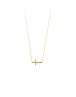 Cross Necklace - 38 + 3 cm - Gold Plated